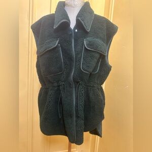 Anthropologie Forest Green Sherpa Vest